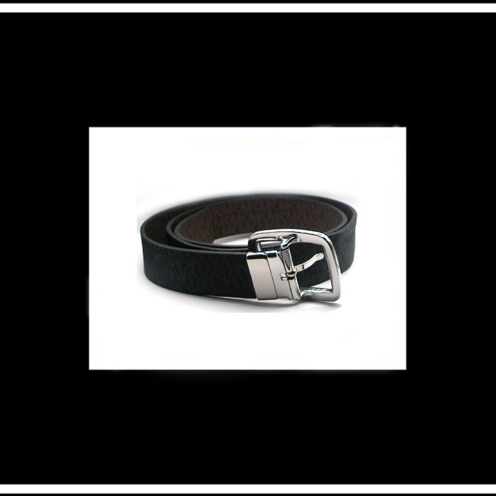 New Rare Michael Kors Reversible Fashion Buckle Moda Belt W/Engraved Monogram